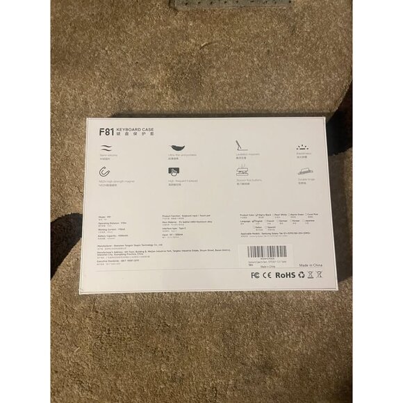 Black Keyboard Case for Samsung Galaxy Tab S7+/S7 FE/S8+/S9+/S9 FE+/S10+ 12.4" - Picture 2 of 8